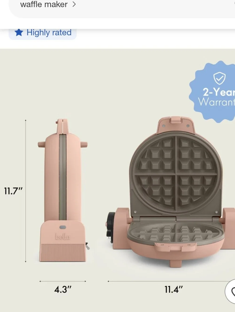 Bella Flip & Store Waffle Maker